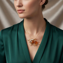  Estate Carved Agate & Pearl Fish Pendant/Brooch 15561