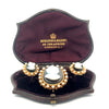 Estate Cultured Pearl Cameo 18K Yellow Gold Earrings Brooch Suite 15625
