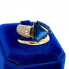 Estate Designer No Heat 3.88 ct Sapphire & Diamond Platinum/18 K Yellow Gold Ring 15722