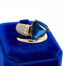  Estate Designer No Heat 3.88 ct Sapphire & Diamond Platinum/18 K Yellow Gold Ring 15722