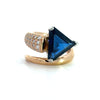 Estate Designer No Heat 3.88 ct Sapphire & Diamond Platinum/18 K Yellow Gold Ring 15722