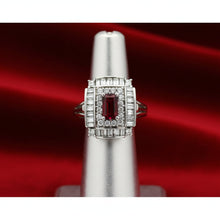  Estate Fine .69 ct Ruby & 1.08 cttw Diamond Platinum Ring 15765