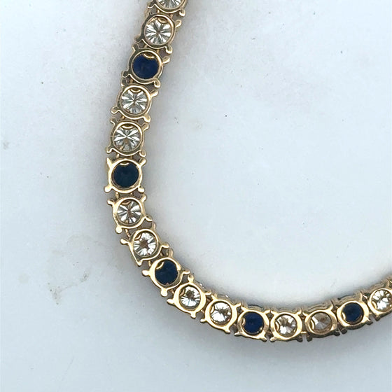 Diamond and Sapphire 18K Yellow Gold Neklace