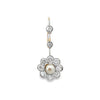 Art Deco Set Diamond and Pearl Bangle, Necklace, Earring, Brooch