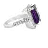 Amethyst and Diamond 14kt White Gold Ring