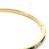 Emerald and Diamond Classic 14Kt Yellow Gold Bangle