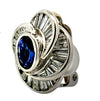 Modern 1970's No Heat Fine Sapphire and Diamond Platinum Earrings
