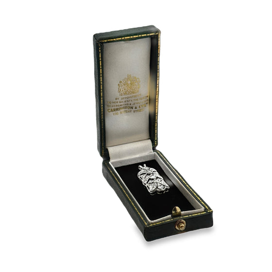 Diamond 14K White Gold Filigree Pendant