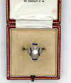 Art Deco Sapphire abd Diamond Platinum and 18Kt Yellow Gold Ring