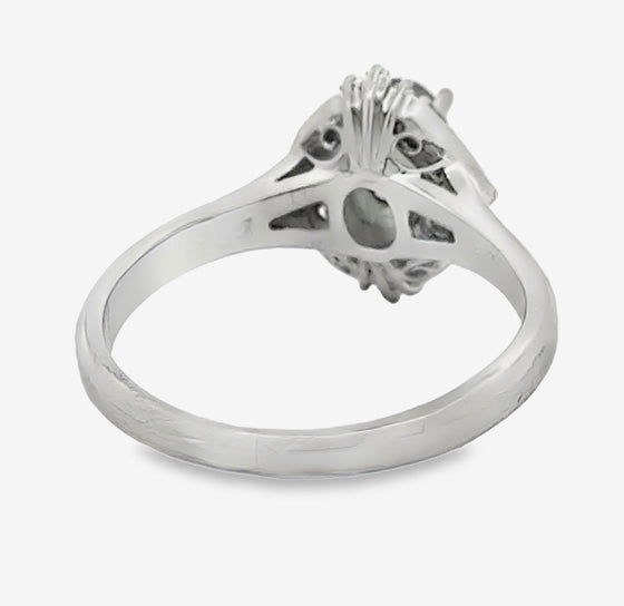 Natural Color Change Alexandrite and Diamond Platinum Ring