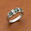 Color Change Alexandrite and Diamond Platinum Ring