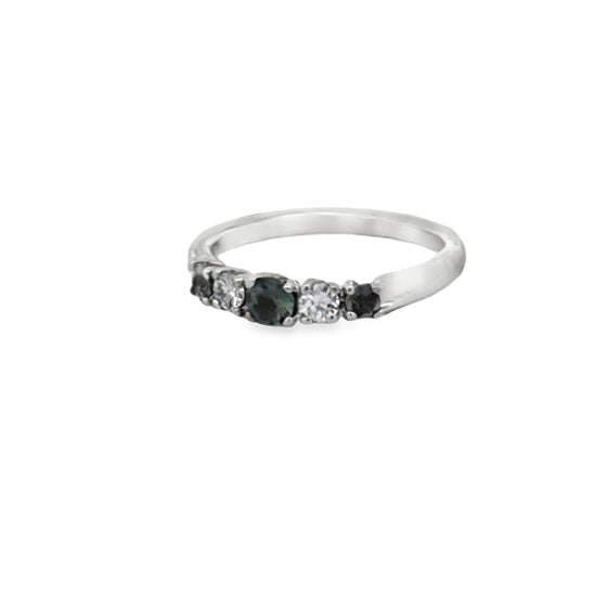 Natural Alexandrite and Diamond Platinum Ring