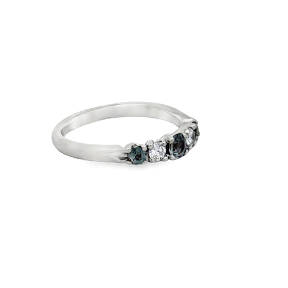 Natural Alexandrite and Diamond Platinum Ring