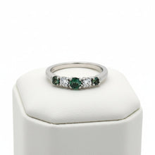  Natural Alexandrite and Diamond Platinum Ring