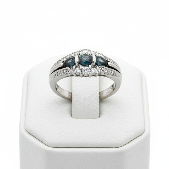 Color Change Natural Alexandrite and Diamond Platinum Ring