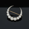 Victorian Crescent Moon Diamond Platinum/18K Yellow Gold Brooch