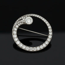  Art Deco Diamond Circle Platinum Brooch