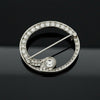 Art Deco Diamond Circle Platinum Brooch