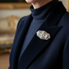 Art Deco Cultured Pearl and Diamond Platinum Brooch