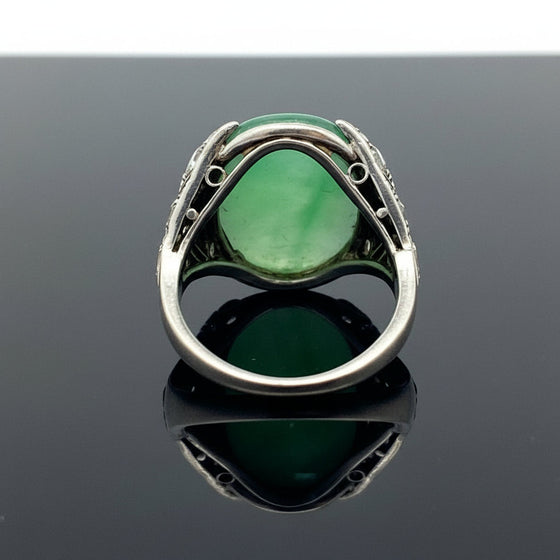 Art Deco Jade and Diamond Platinum Ring