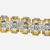 Modern Two Tone 18K Diamond Wide Bracelet