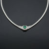 Columbian Emerald and Diamond 14K White Gold necklace