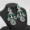 Estate Emerald and Diamond 18K White Gold Necklace and Earring Set