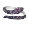 Roberto Coin Animalier Multi Color Sapphire and Diamond 18K White Gold Snake Bangle