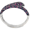 Roberto Coin Animalier Multi Color Sapphire and Diamond 18K White Gold Snake Bangle