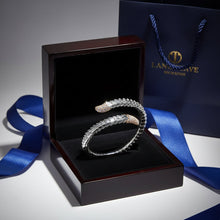  Roberto Coin Snake Diamond Flexible Bracelet 18K White and Rose Gold