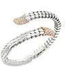 Roberto Coin Snake Diamond Flexible Bracelet 18K White and Rose Gold