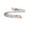 Roberto Coin Snake Diamond Flexible Bracelet 18K White and Rose Gold