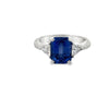Fine Sapphire & Diamond Platinum and 18Kt White Gold Ring (GIA)