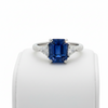 Fine Sapphire & Diamond Platinum and 18Kt White Gold Ring (GIA)