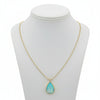 Custom Made Opal and Diamond 14K Yellow Gold Necklace