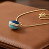 Custom Made Opal and Diamond 14K Yellow Gold Necklace