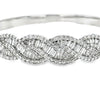 Designer 7.80cttw. Diamond 18K White Gold Bangle