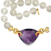 Italian Diamond, Ruby, Amethyst, Rock Crystal 18K Yellow Gold Necklace