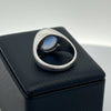 Natural Sri Lankan 12.50ct Blue Star Sapphire 14K White Gold Ring