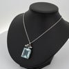 1950's 32ct Aquamarine, Diamond, Sapphire Platinum/14K White Gold Necklace