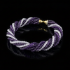 Amethyst and Diamond 8 Strand 14K Yellow Gold Necklace