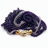 Amethyst and Diamond 8 Strand 14K Yellow Gold Necklace