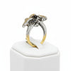 Designer Natural Fancy Brown Diamond and Tsavorite, Yellow Sapphire 18K White Gold Ring.