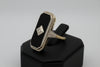 Estate Black Onyx Diamond 14K White Gold Ring 15442