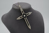 Art Deco 1920's Diamond and Onyx 18K Yellow Gold Platinum Necklace