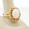 Italian Coral and Diamond 18Kt Yellow Gold Ring