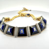 Custom Diamond Onyx Lapis 18K Yellow Gold and Platinum Necklace