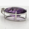 Custom Made 58.41ct Amethyst and Diamond 18K White Gold Pendant