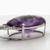 Custom Made 58.41ct Amethyst and Diamond 18K White Gold Pendant