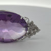 Custom Made 58.41ct Amethyst and Diamond 18K White Gold Pendant